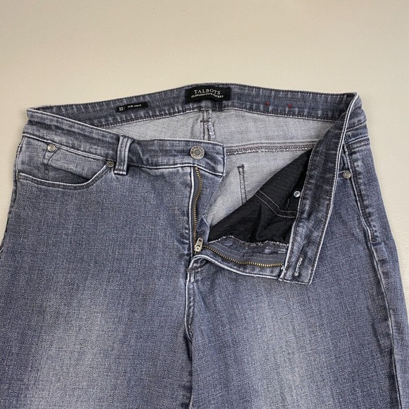Talbots Size 10 Flawless Five Pocket Jeans Slim Ankle Raw Hem Gray Curvy 34x30 - Picture 3 of 16